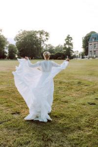 manteau de mariage en mousseline