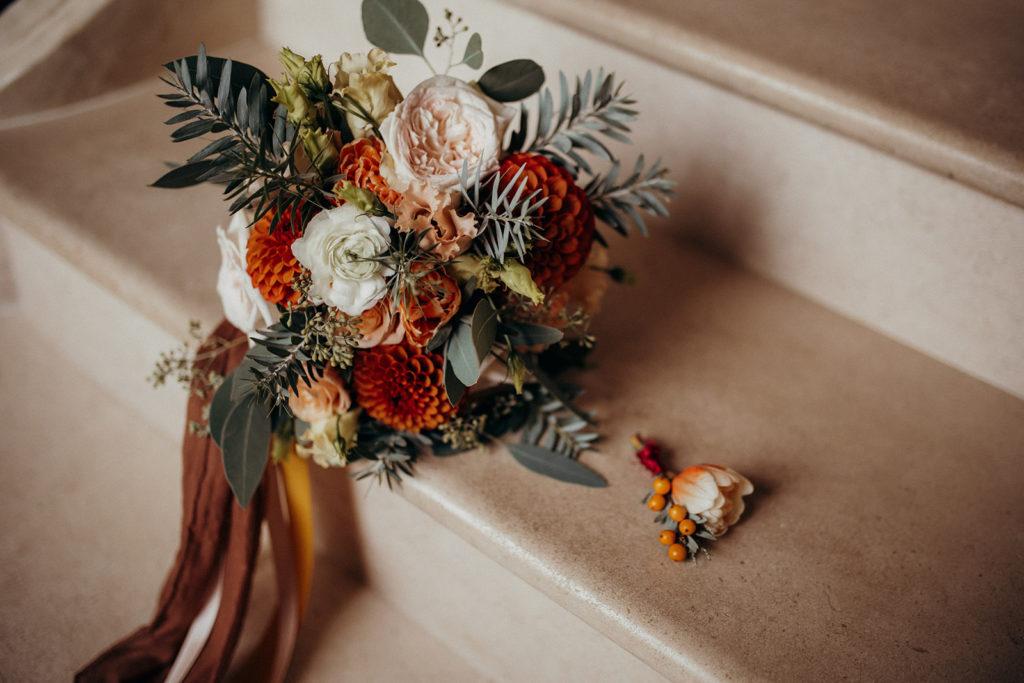 bouquet de mariée aux couleurs de l'automne